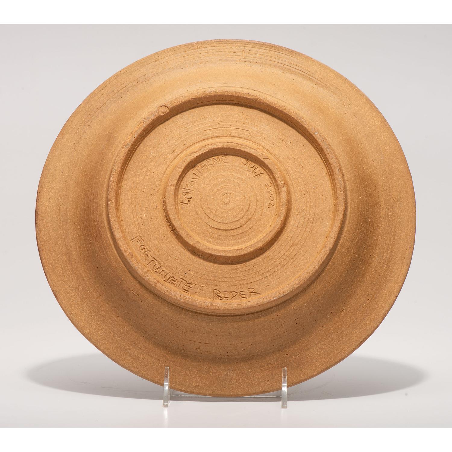 Fortunate Rider, Pottery Plate