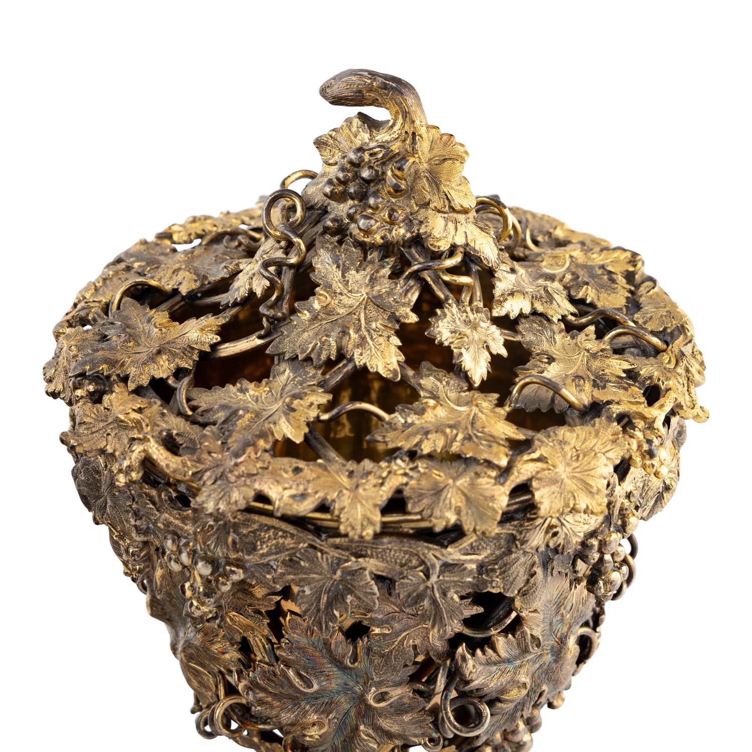 A Pair of Continental Gilt Metal Potpourris