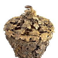 A Pair of Continental Gilt Metal Potpourris