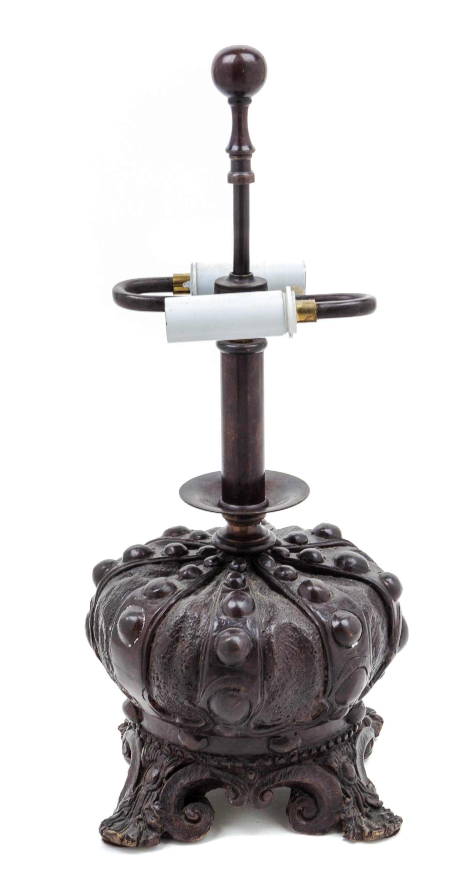 A Patinated Metal Table Lamp Height 17 1/2 inches. — MAITLAND-SMITH
