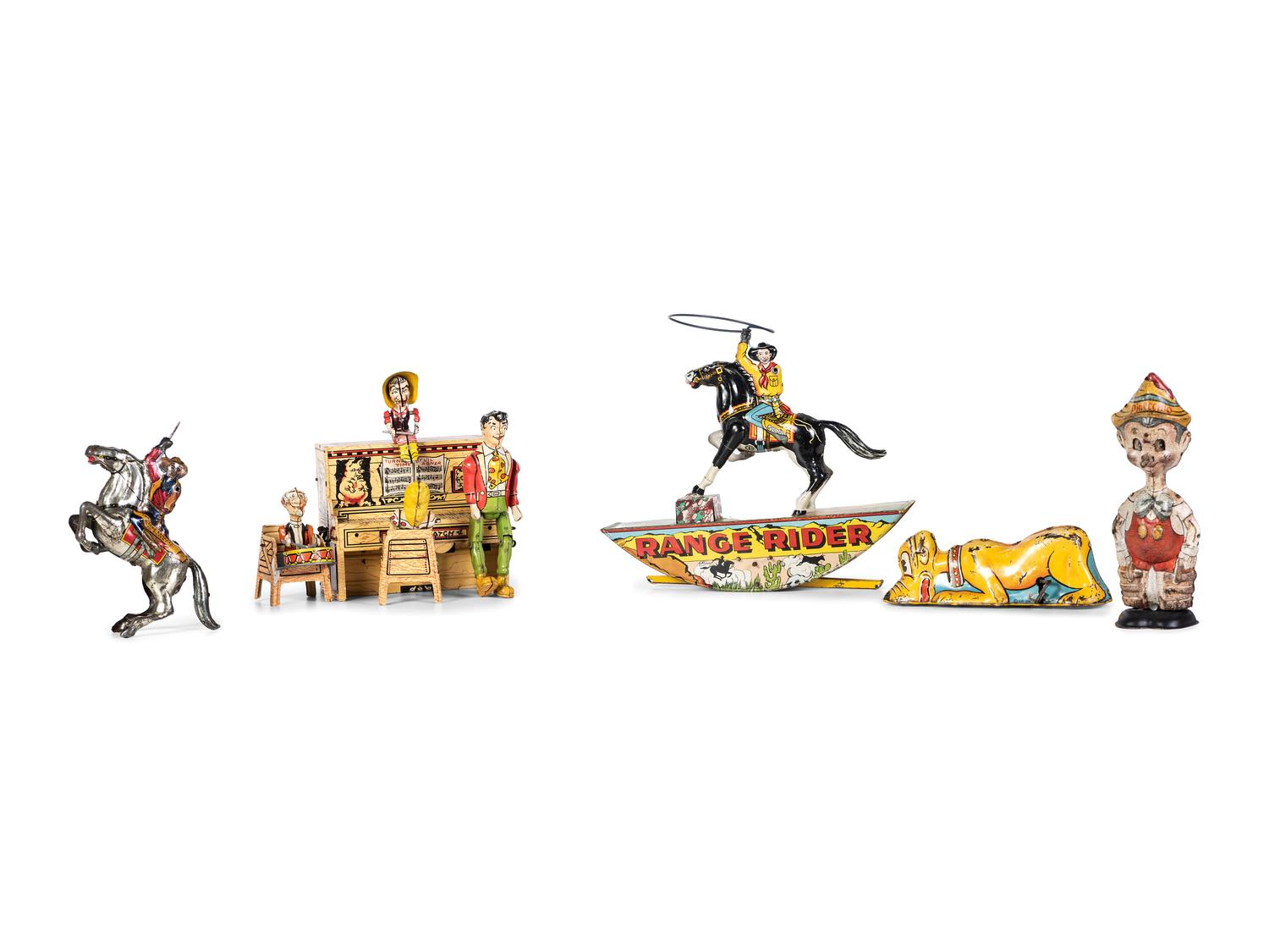 Four Marx Tin Lithograph Windup Toys