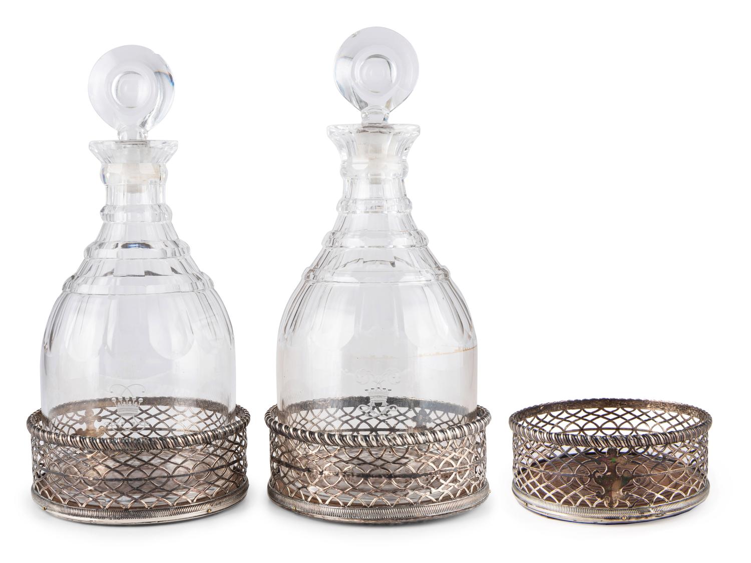 Three George II Irish Silver Wine Coasters