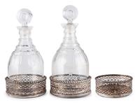 Three George II Irish Silver Wine Coasters