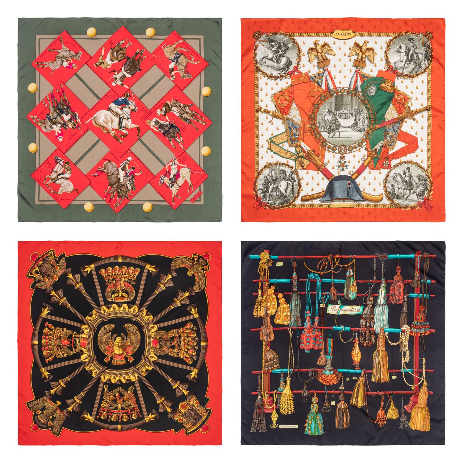 Four Hermès Scarves
