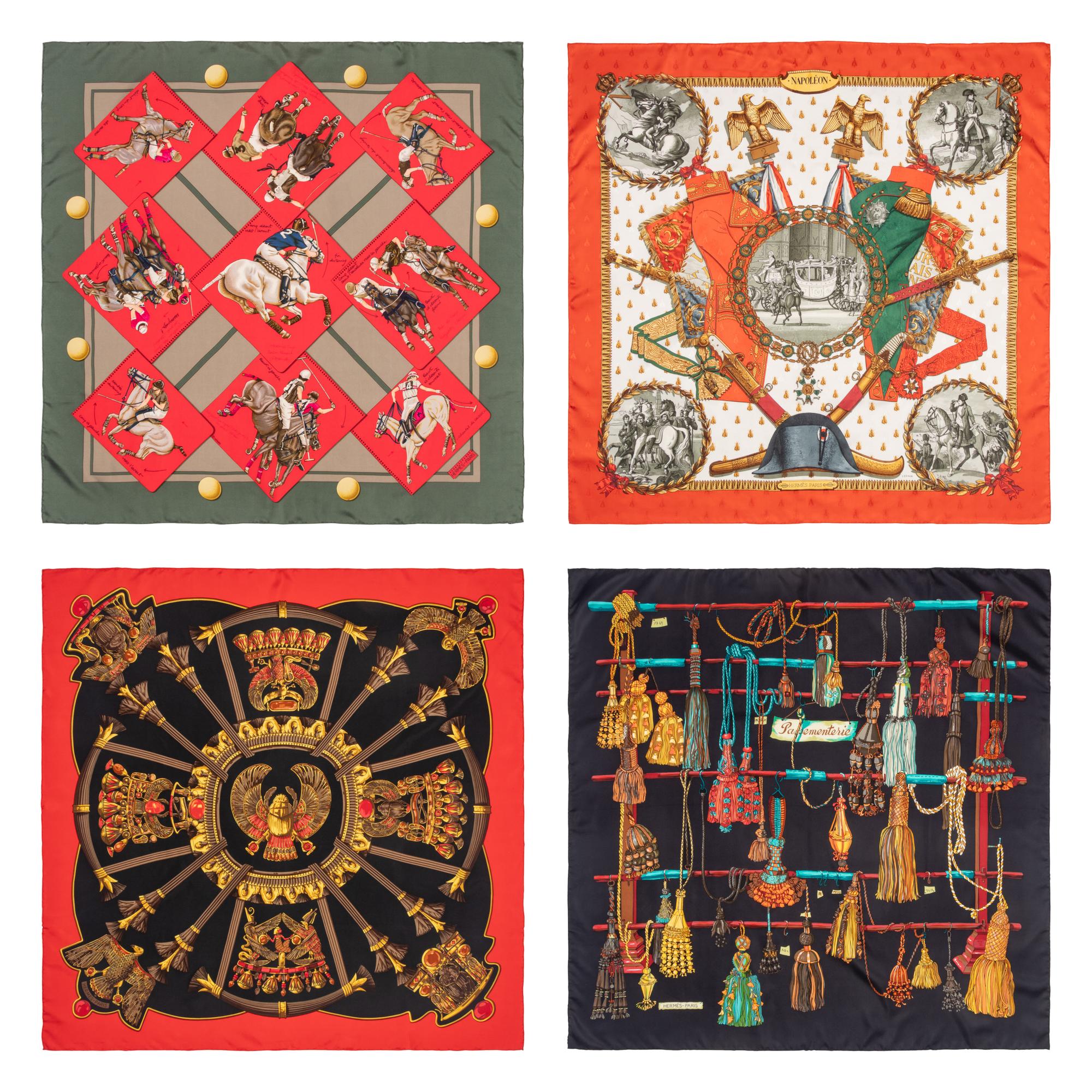 Four Hermès Scarves