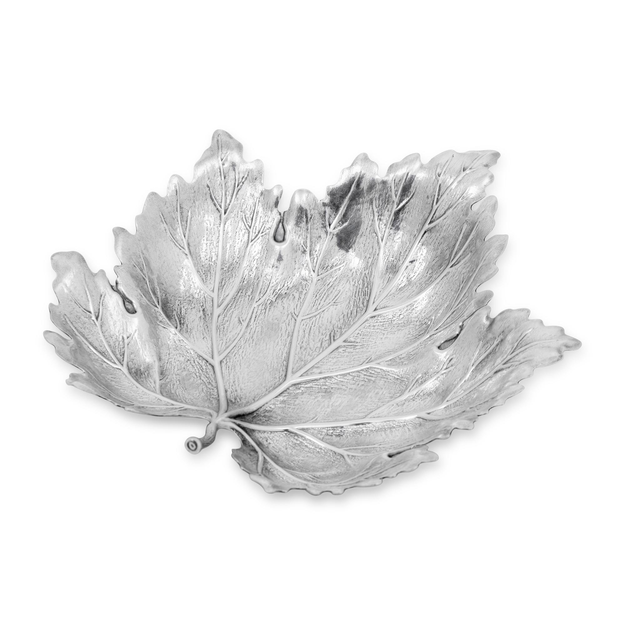 A Buccellati Silver Maple Leaf Form Dish
