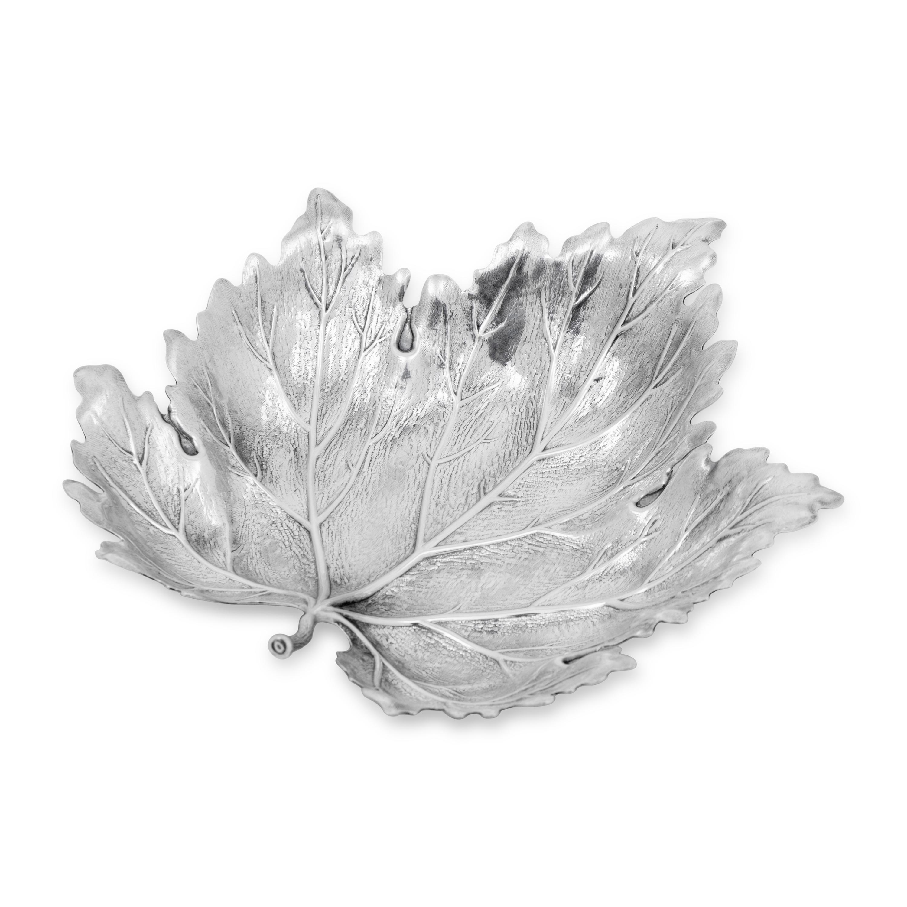 A Buccellati Silver Maple Leaf Form Dish