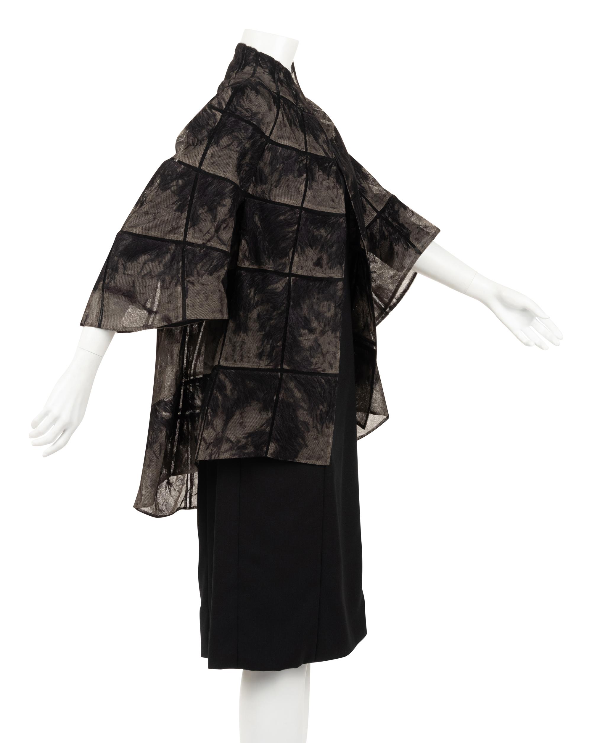 Chado Ralph Rucci Net-Encased Ostrich Feather Jacket