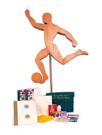 A Rare 1996 Atlanta Olympics Centennial Stadium Soccer Statue and Memorabilia,