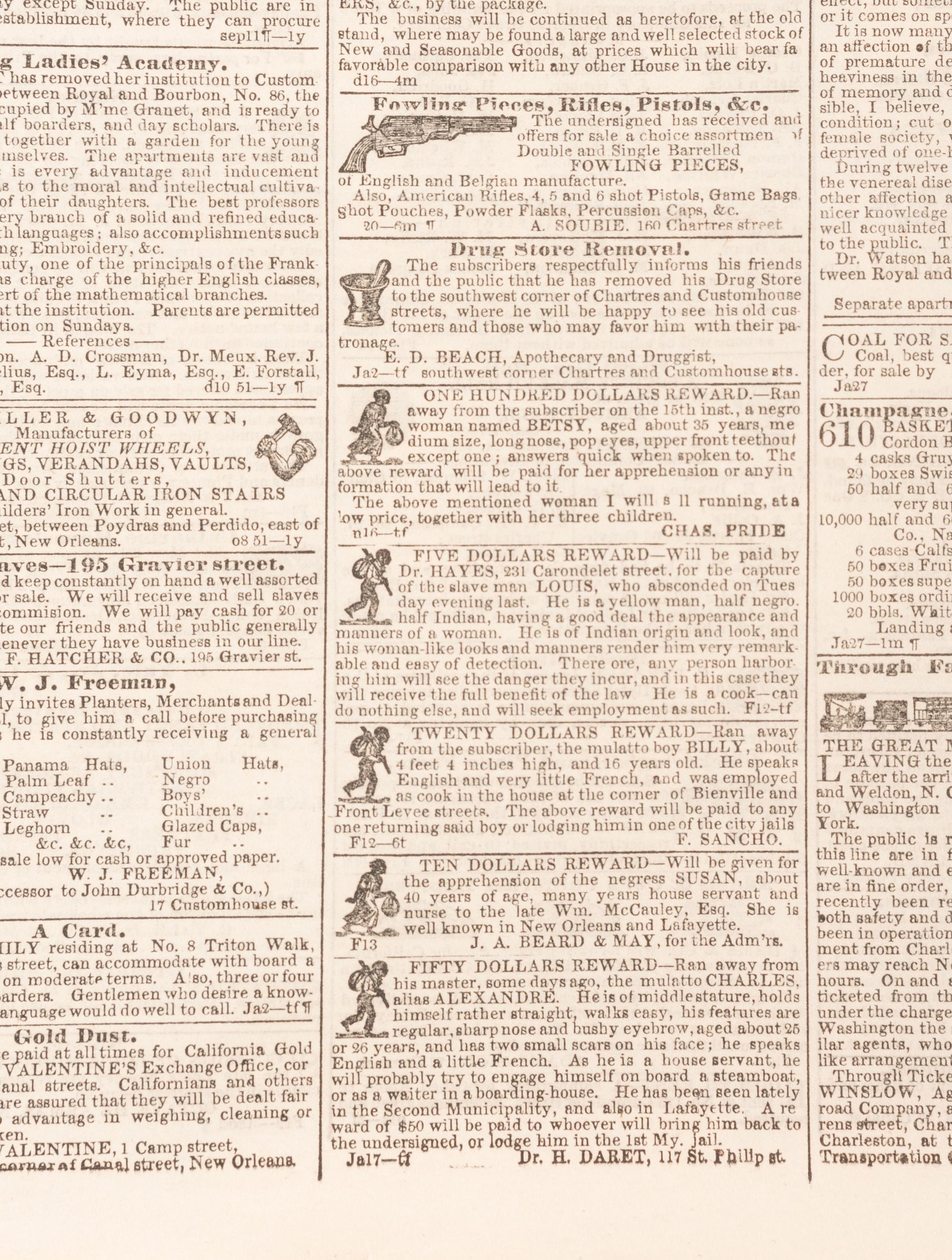 [NEW ORLEANS]. Extensive collection of 200+ New Orleans newspapers dating from the 19th century.