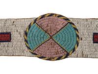 Sioux Beaded Buffalo Hide Blanket Strip