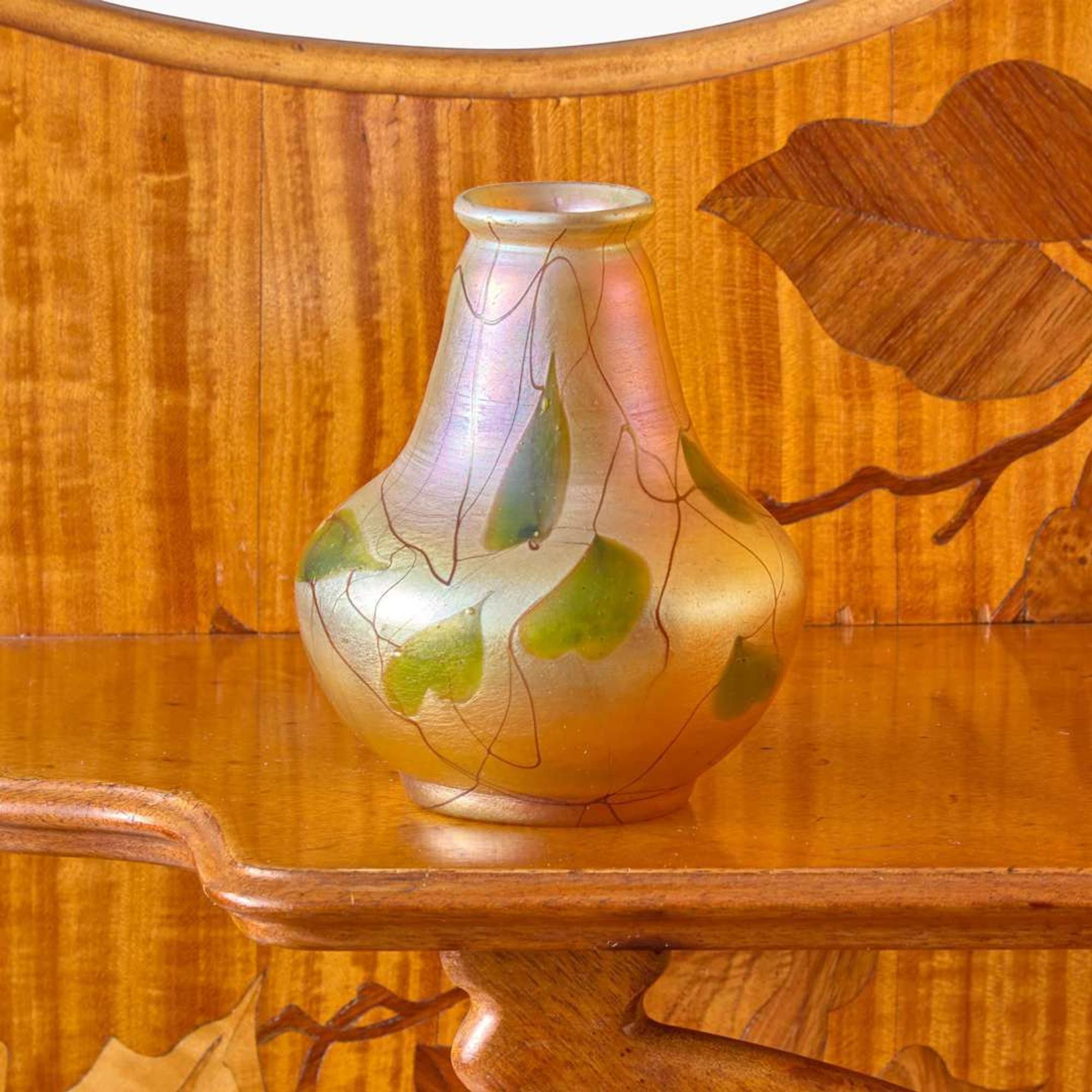 Tiffany Studios A Decorated "Leaf and Vine" Cabinet Vase, circa 1908