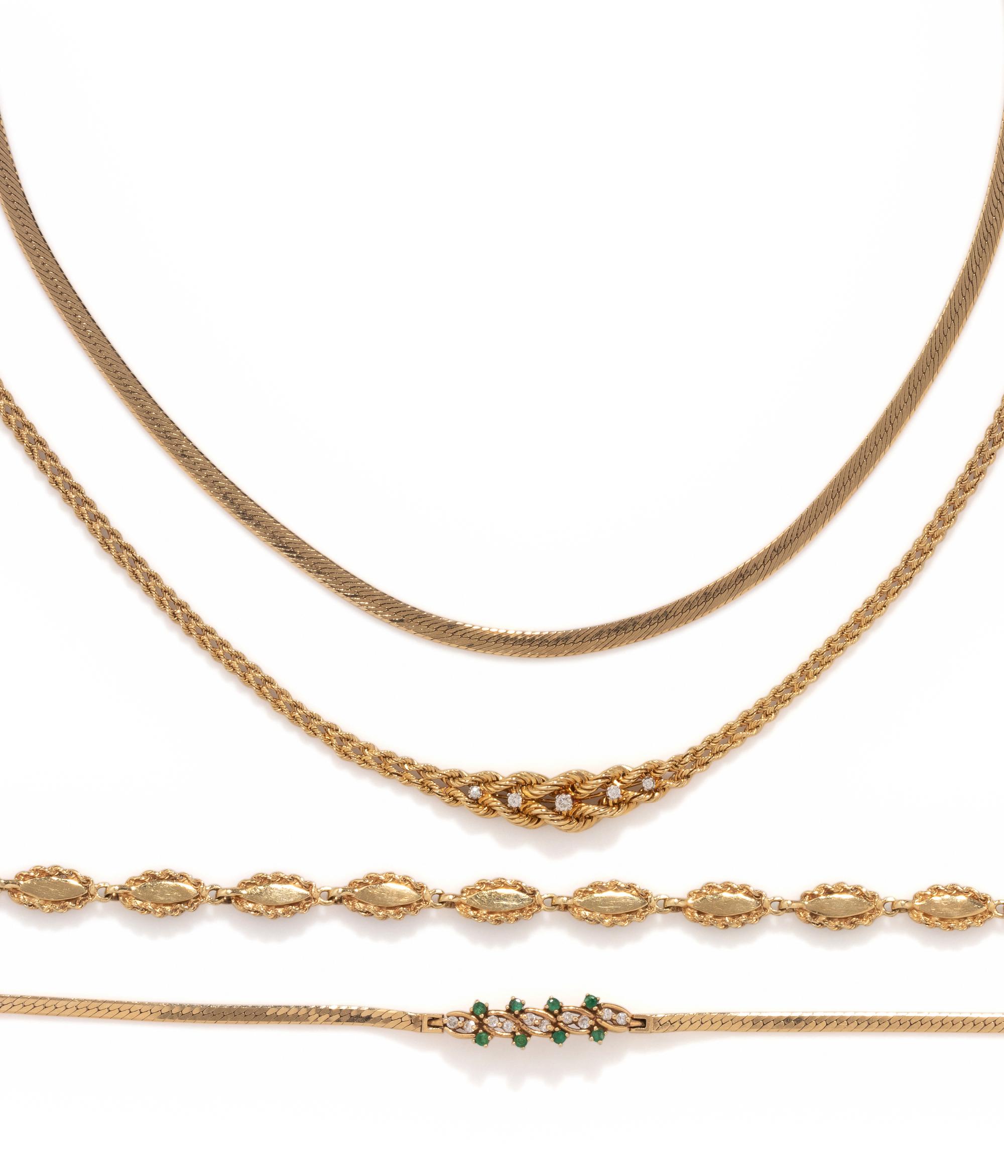 COLLECTION OF YELLOW GOLD JEWELRY
