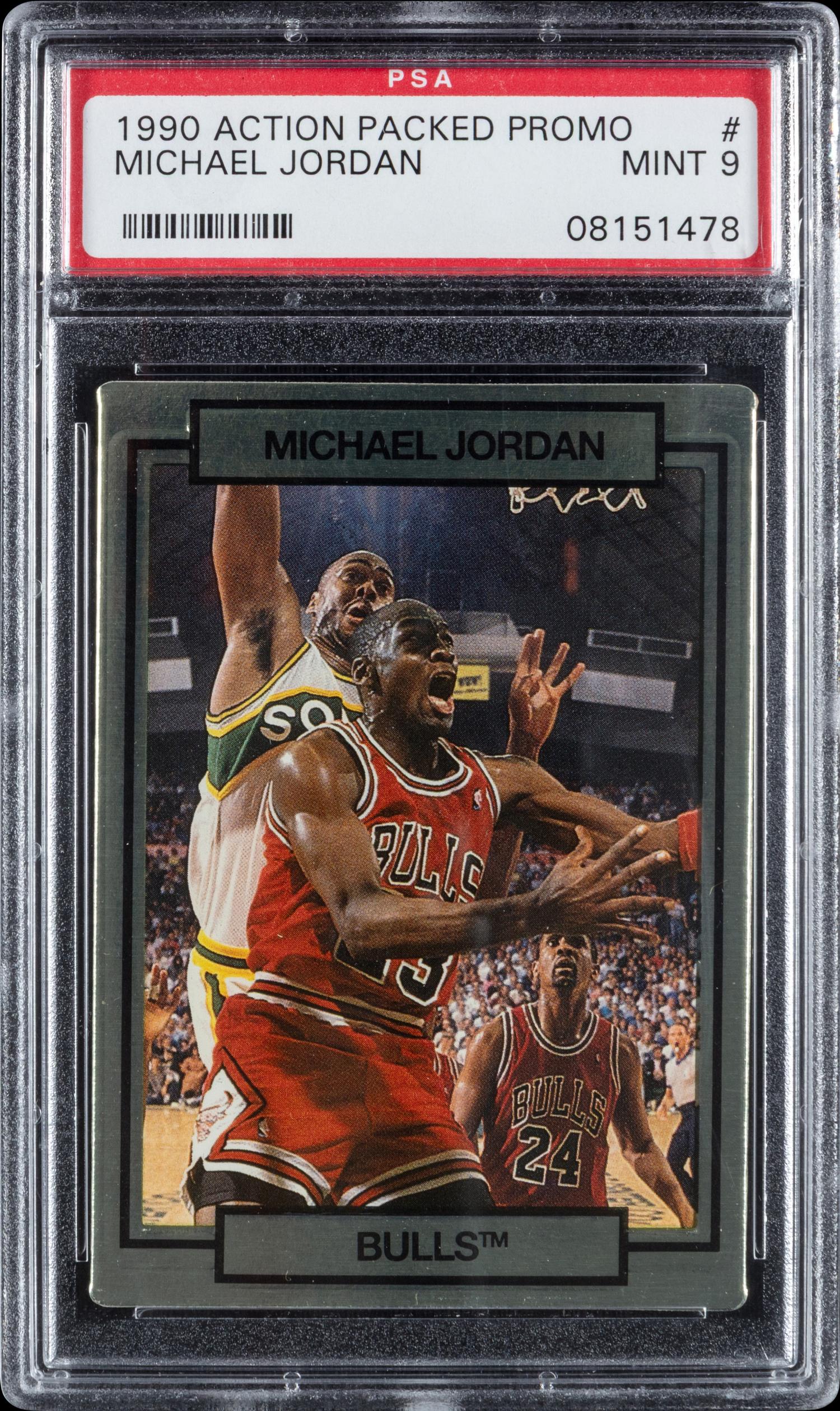 A 1990 Action Packed Michael Jordan Promo Basketball Card (PSA 9 MINT)