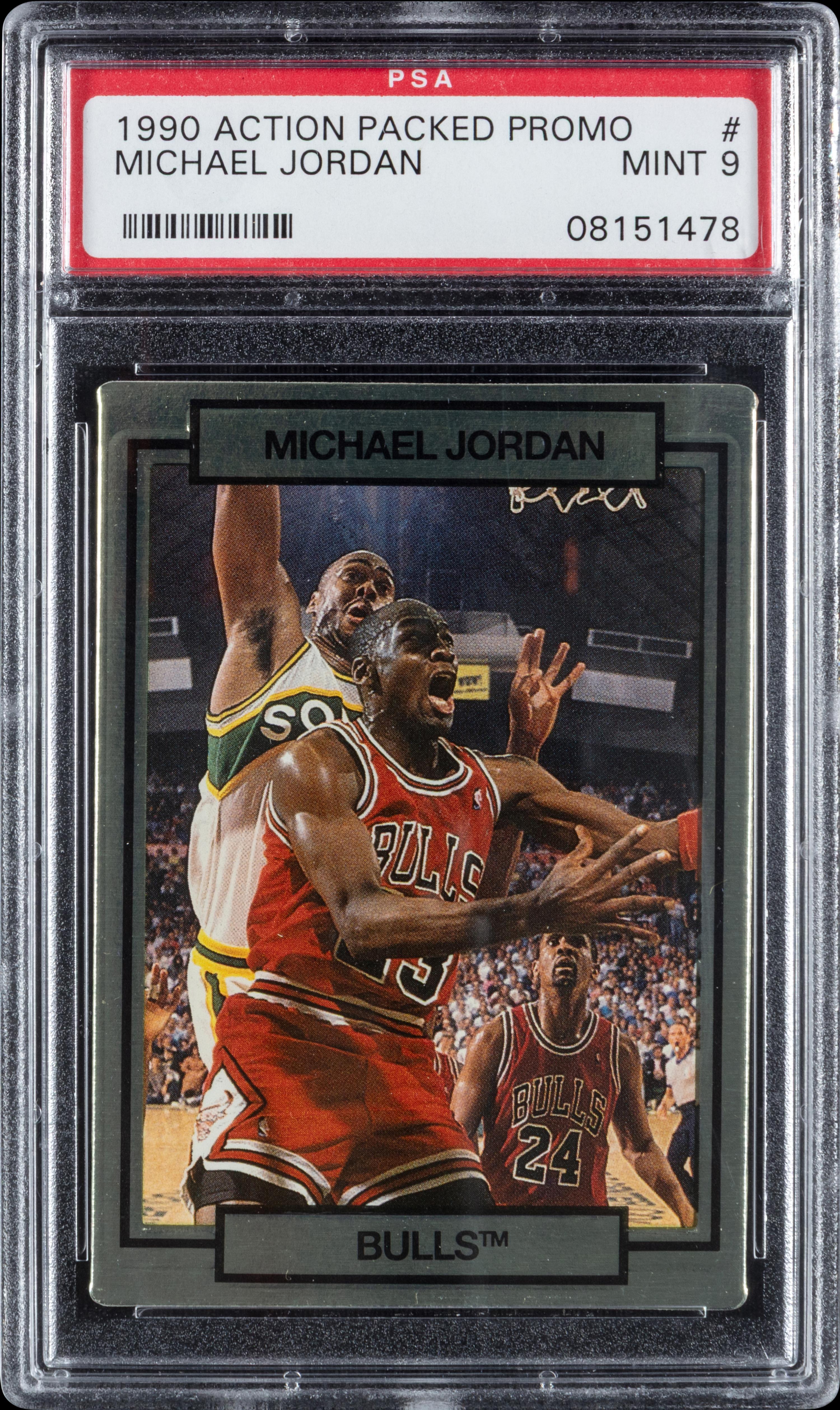 A 1990 Action Packed Michael Jordan Promo Basketball Card (PSA 9 MINT)