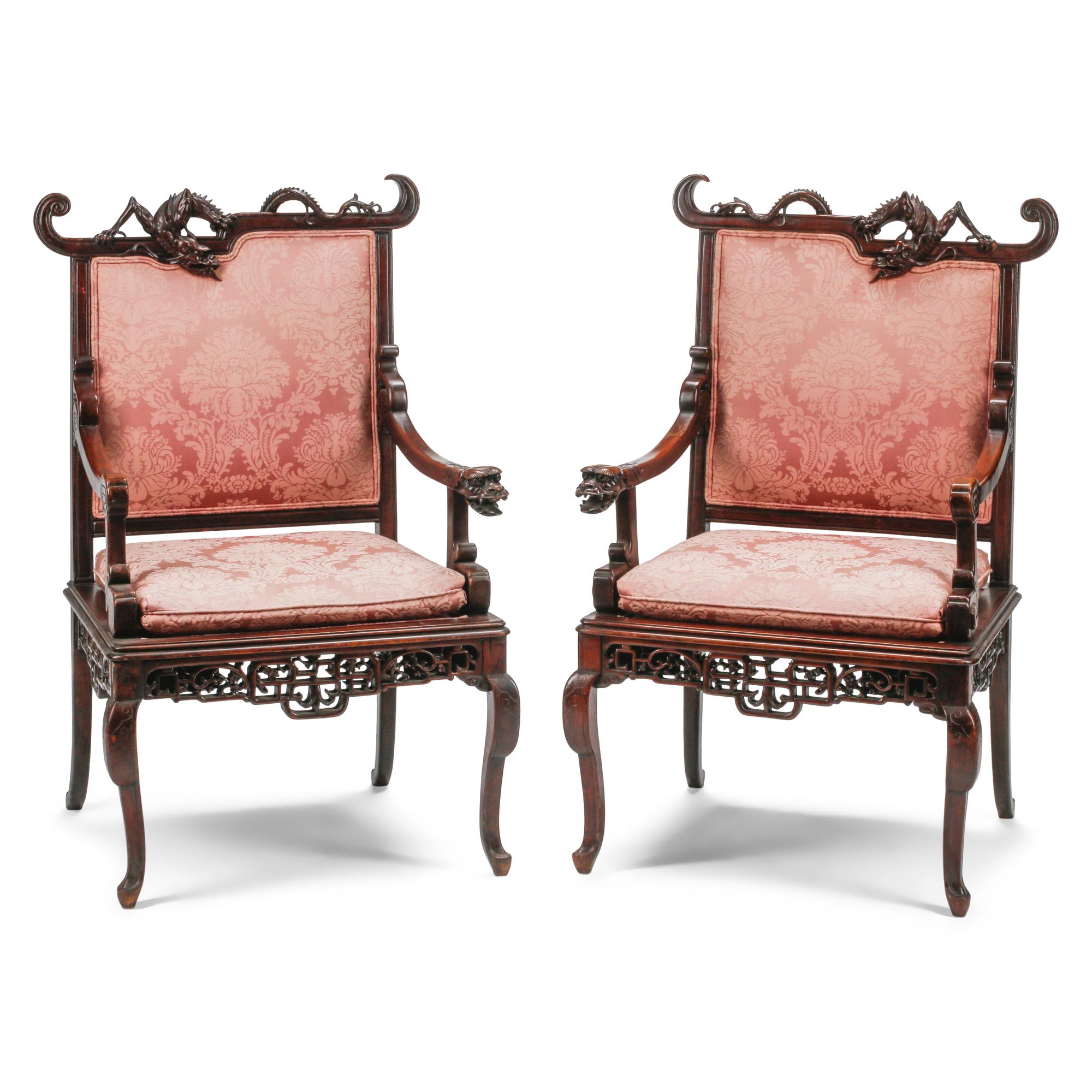 A Pair of French "Japonisme" Armchairs