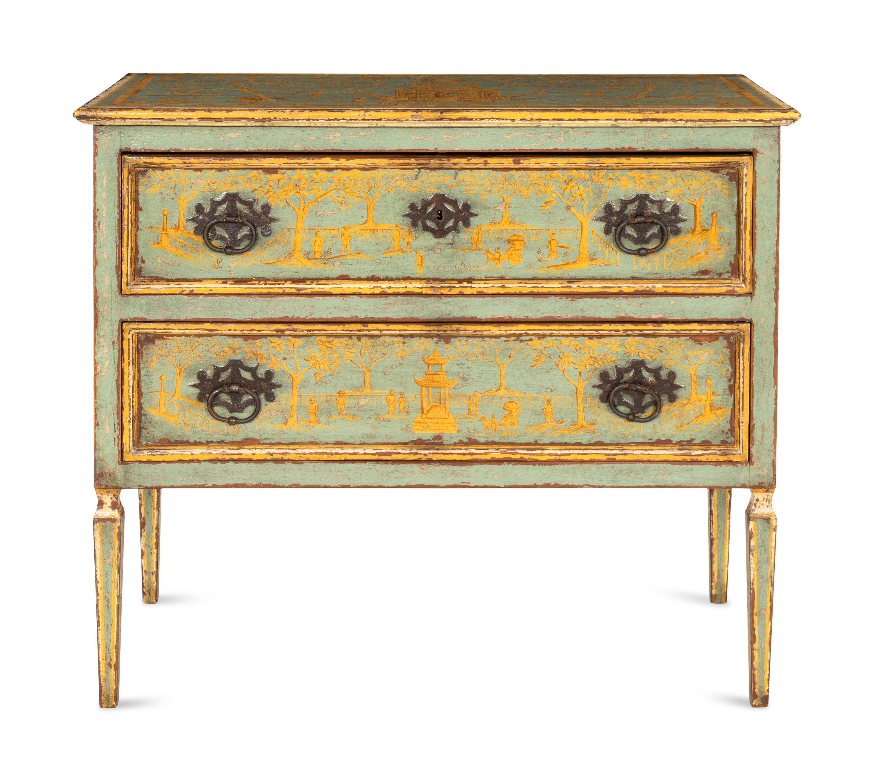 An Italian Chinoiserie-Decorated Commode