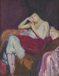 Arthur Beecher Carles (American, 1882-1952) - Portrait of Helen Seyffert (also known as Ballet Dancer)