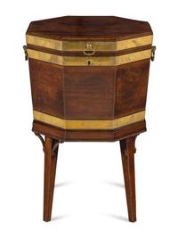 A George III Brass-Banded Mahogany Cellarette