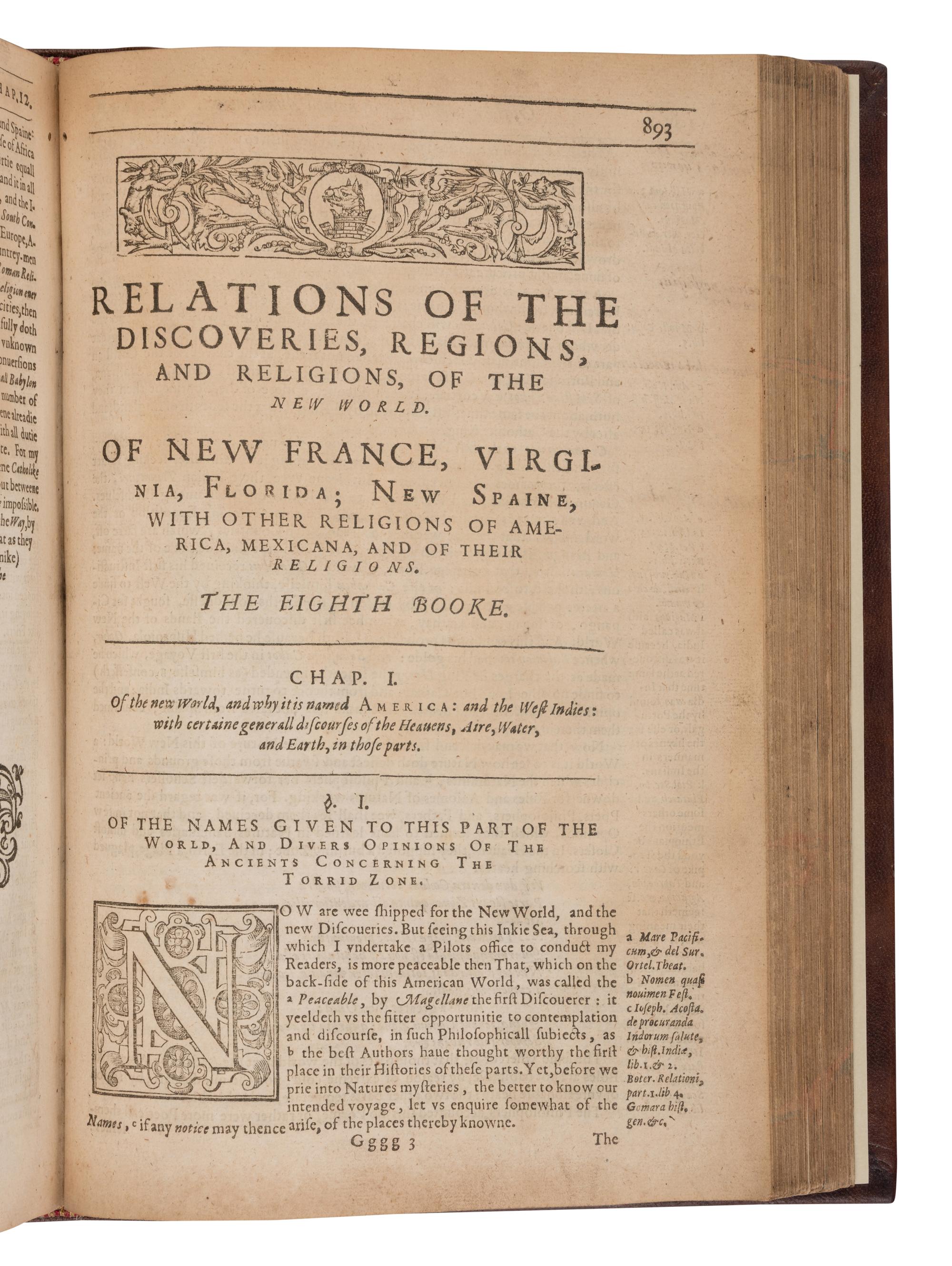 PURCHAS, Samuel (1577-1626). Purchas his Pilgrimage, or Relations of the World ...London, 1617.