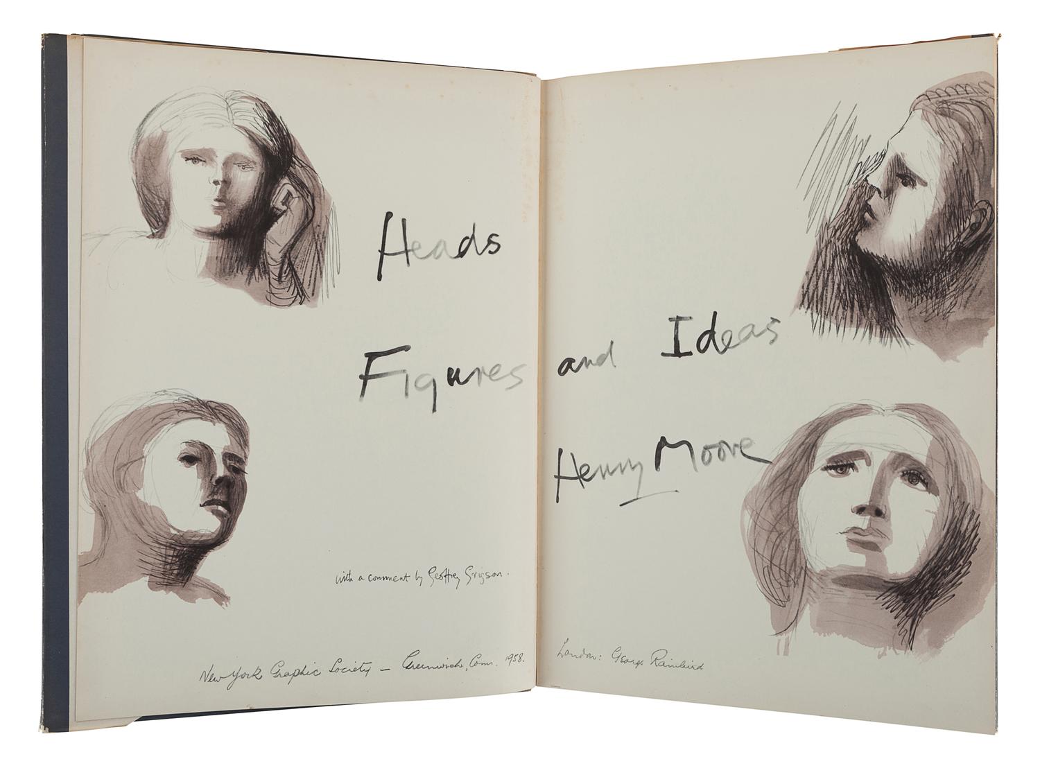 MOORE, Henry (1898-1986). Heads, Figures and Ideas. London and Greenwich, CT: George Rainbird, New York Graphic Society, 1958.