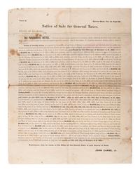 [ILLINOIS]. A group of 3 large nineteenth-century land and estate sale broadsides, comprising: