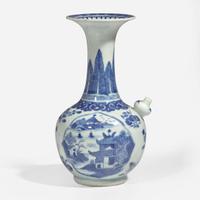 A Chinese blue and white Kendi 青花軍持形注壶 19th century ????