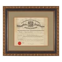 [Presidential] Hayes, Rutherford B. Partially-printed document, signed