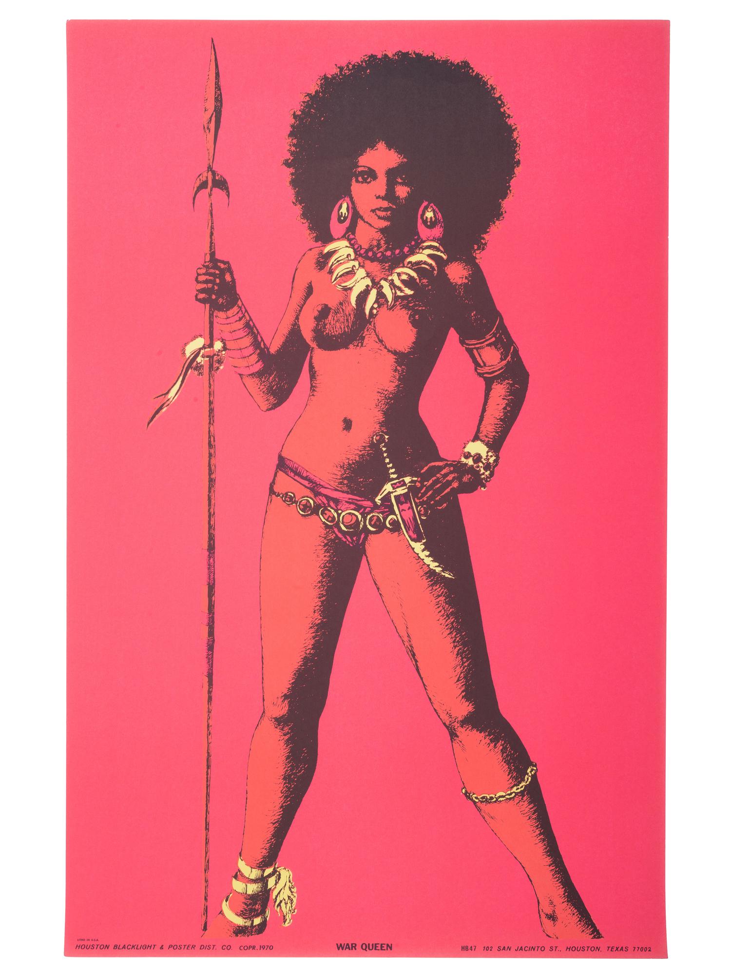 [BLACK POWER]. A group of 7 Black Power blacklight/Day-Glo posters including a velvet example.