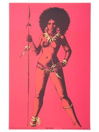 [BLACK POWER]. A group of 7 Black Power blacklight/Day-Glo posters including a velvet example.