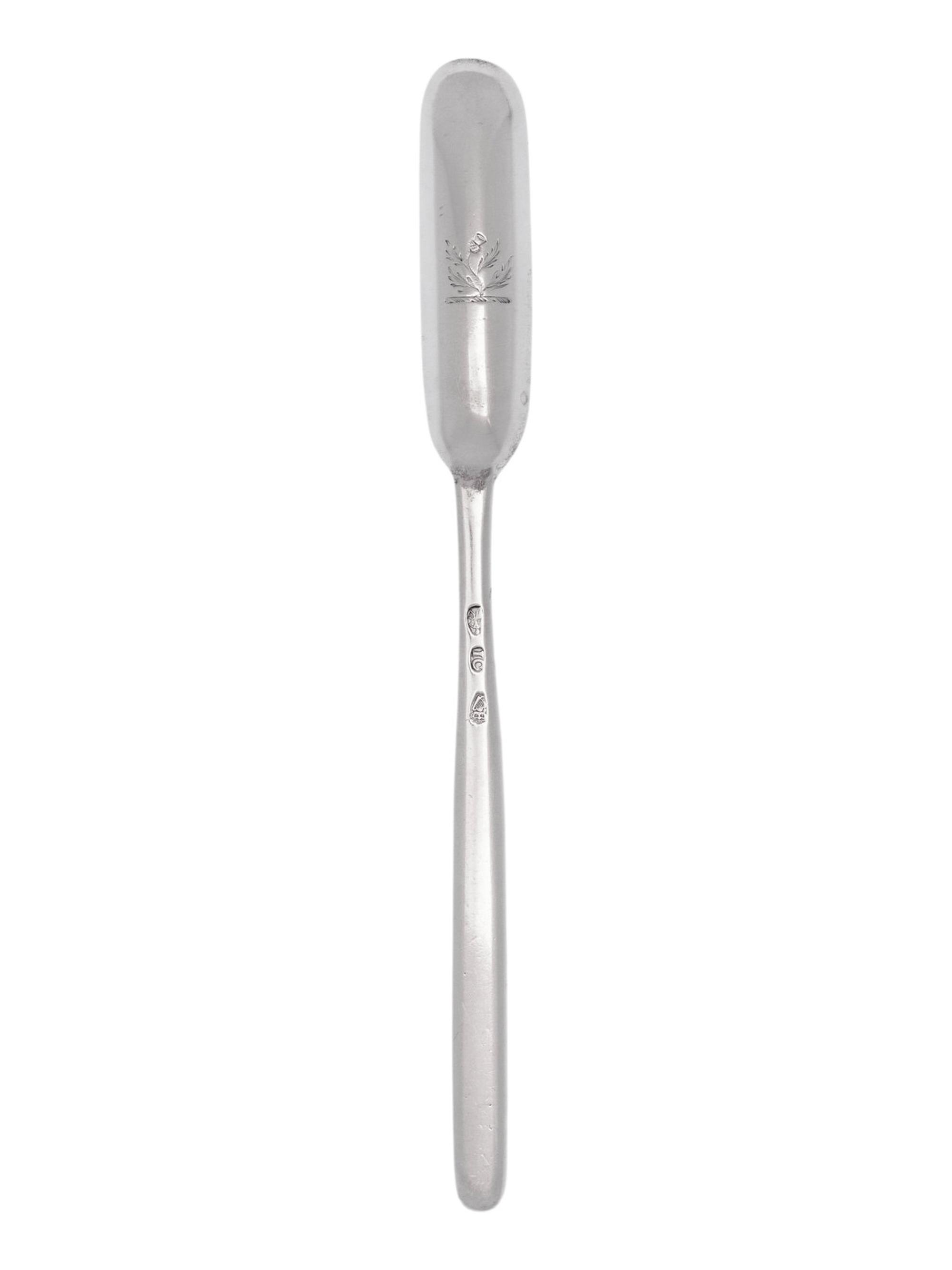 An Irish George III Silver Marrow Scoop