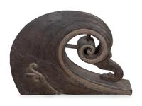 A Carved and Painted Scroll-Form Gondola Prow — 19TH CENTURY