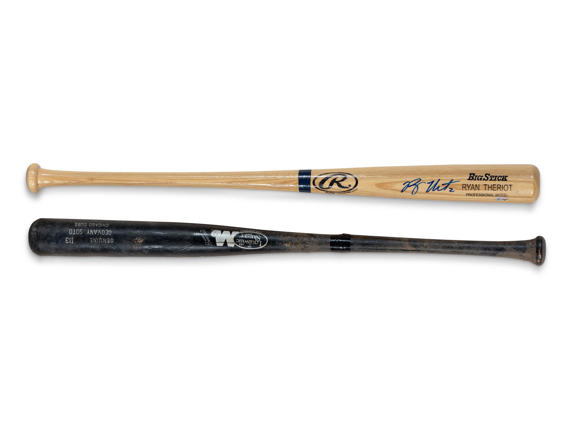 A Group of Chicago Cubs Bats Including Giovanni Sotto Game Used