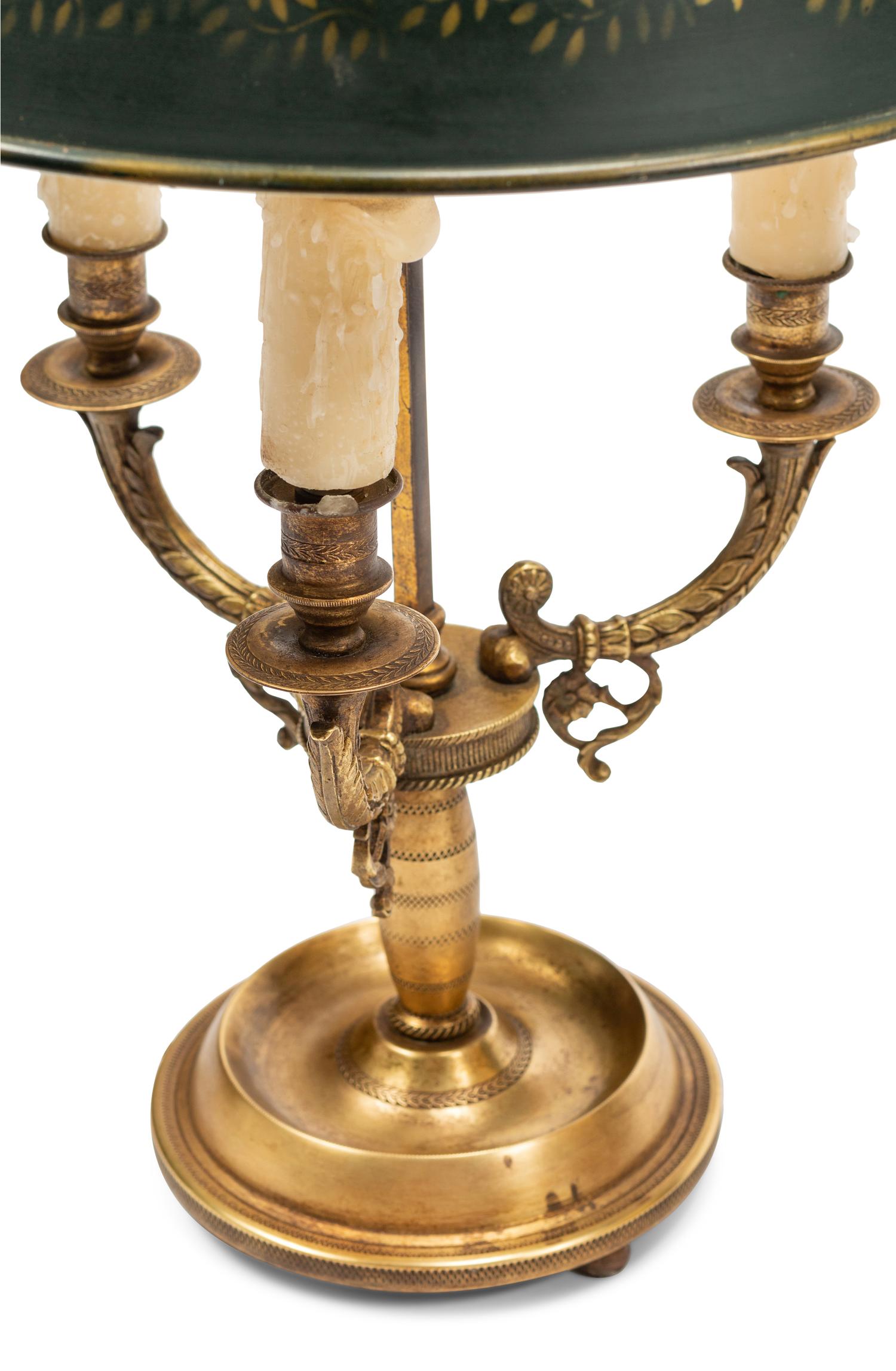 Three Empire Style Gilt Metal Bouillotte Lamps