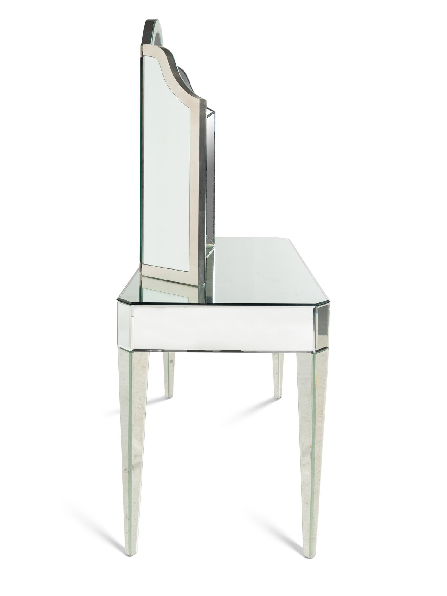 A Nancy Corzine Harlow Mirrored Dressing Table and Mirror