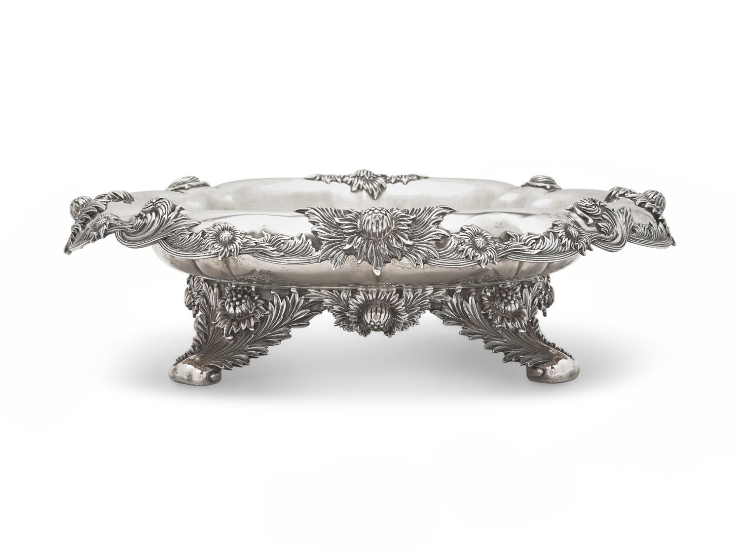 A Tiffany & Co. Sterling Silver Chrysanthemum Centerpiece Bowl