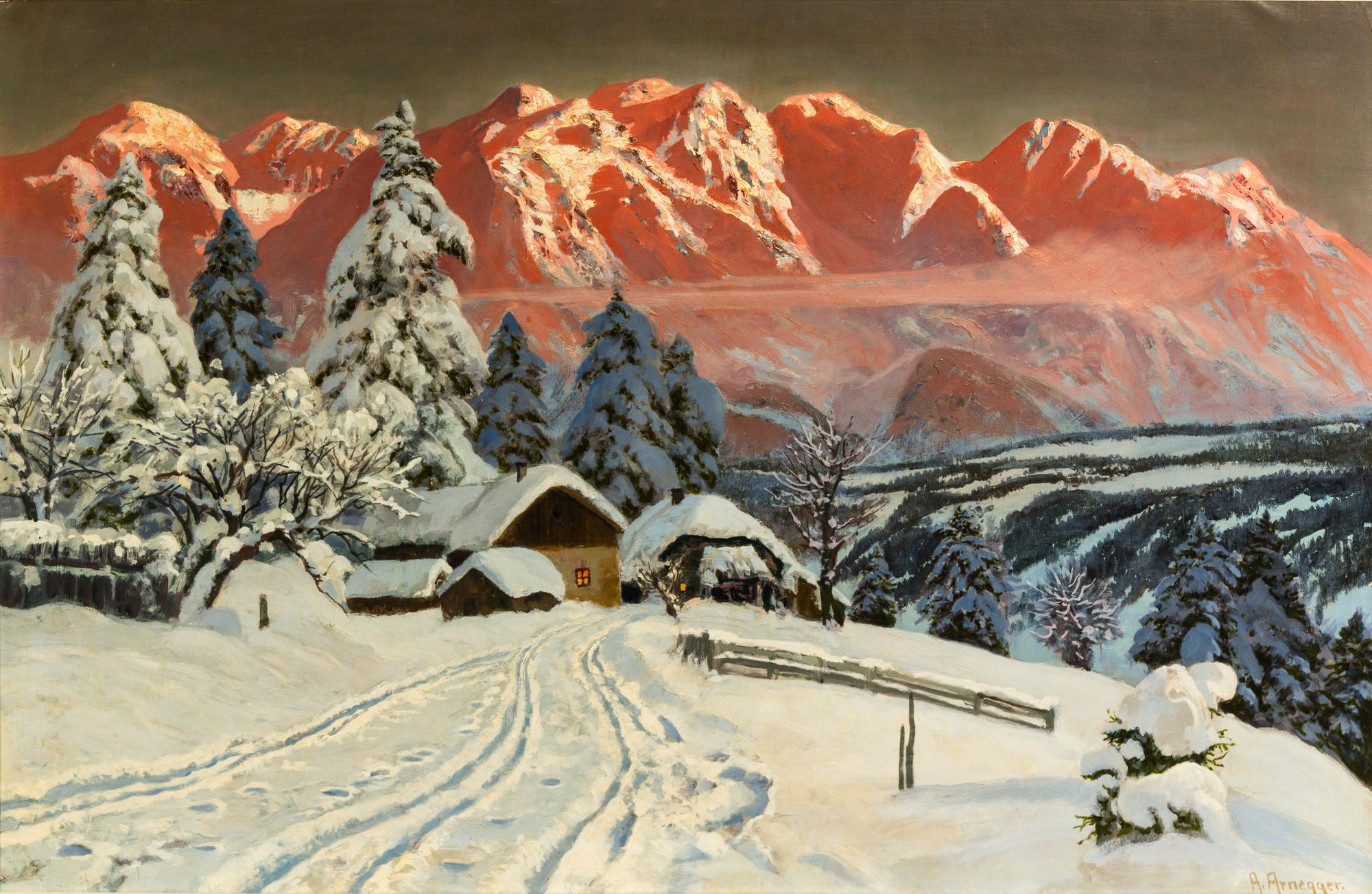 Alois Arnegger, (Austrian, 1879–1967), Winter Landscape