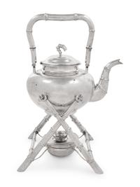 A Chinese Export Silver Teapot and Stand