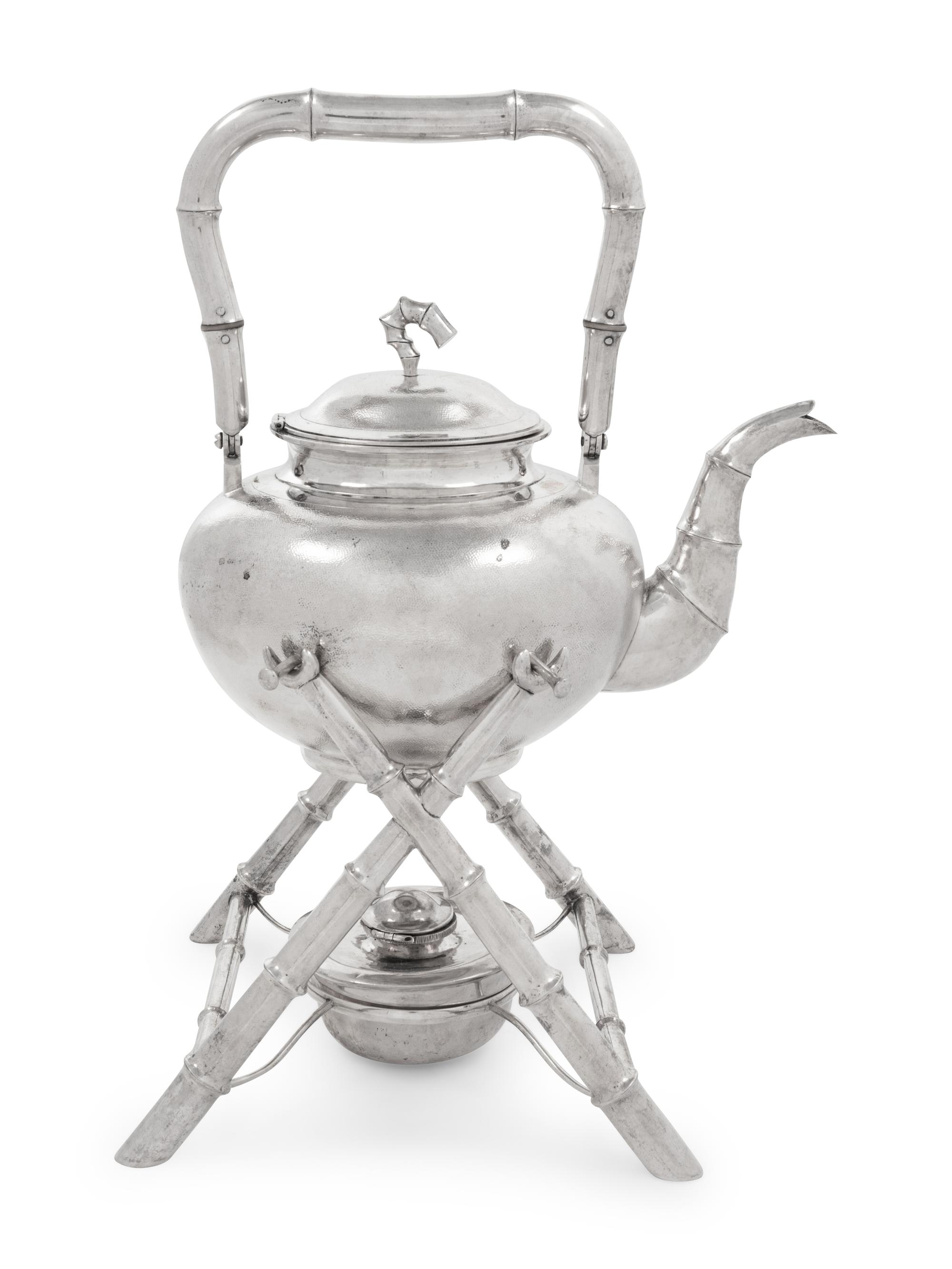 A Chinese Export Silver Teapot and Stand