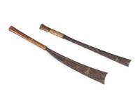 Two Naga Hill Tribe Dao Swords and Two Garter Belts