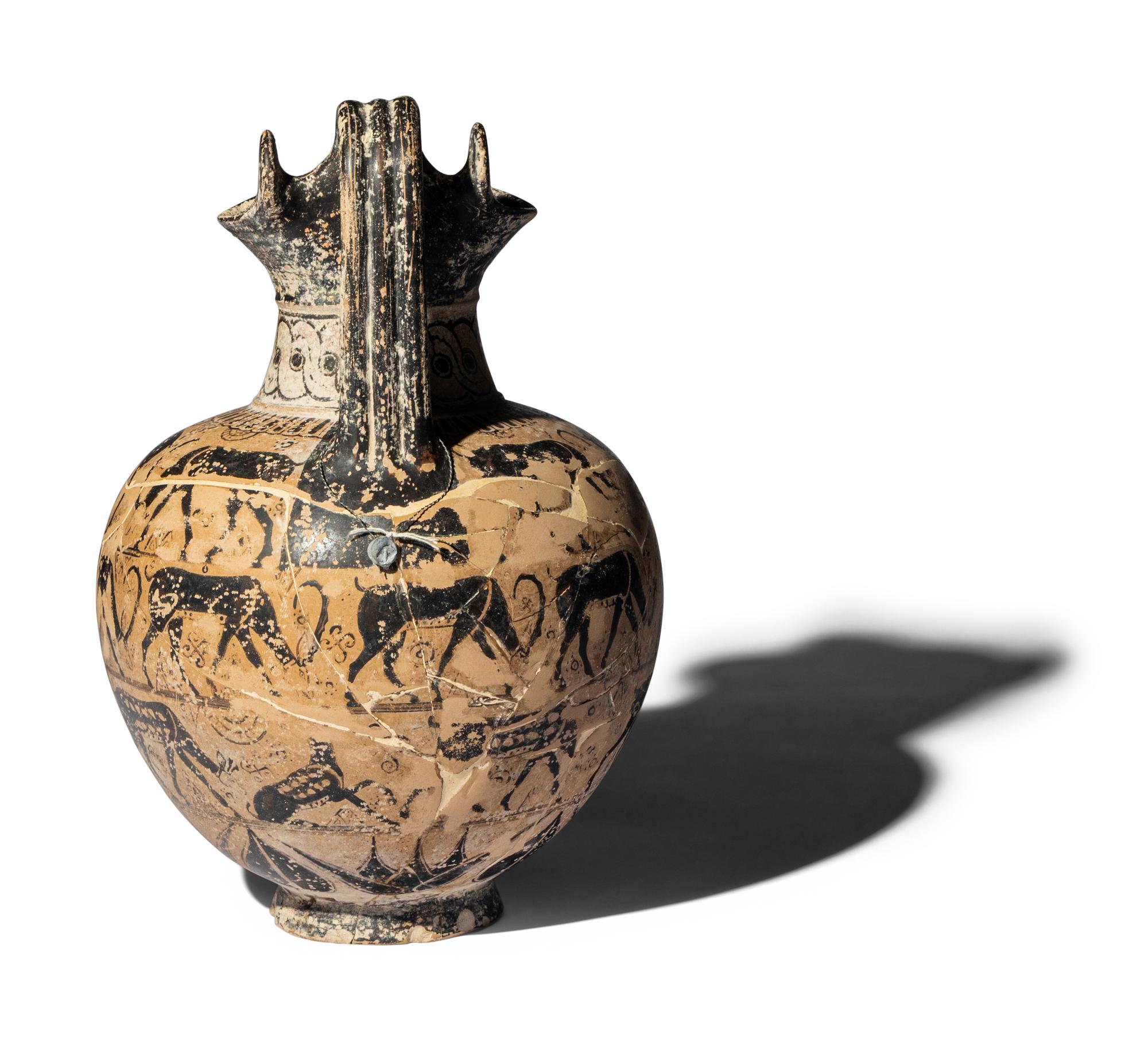 A Greek Style Black-Figured Oinochoe