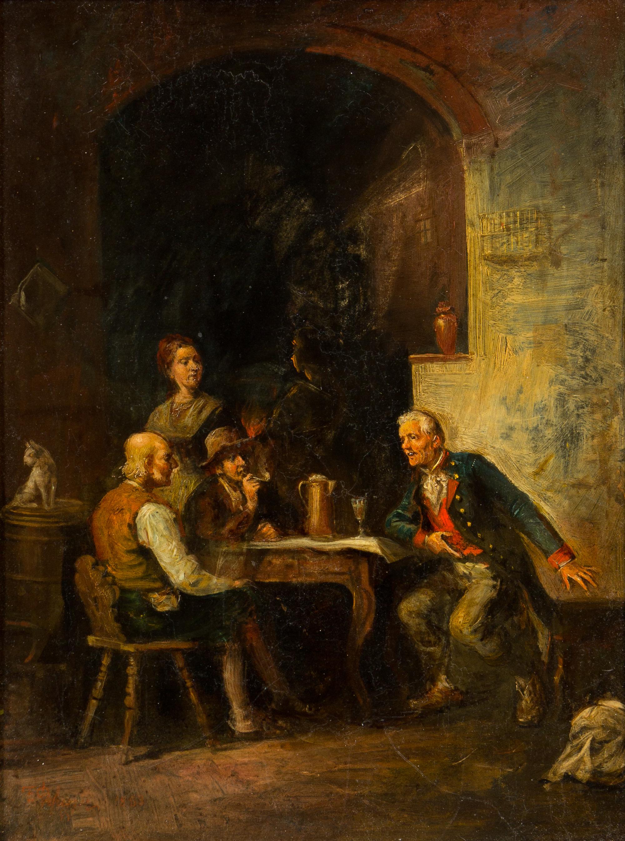 Franz von Defregger, (Austrian, 1835-1921), Discussion at the Pub, 1883