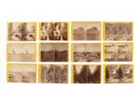 [WESTERN AMERICANA]. HILLERS, John K. (1843-1925), photographer. A group of 104 Powell Expedition stereoviews, highlighted by a view of the photographer's camera.