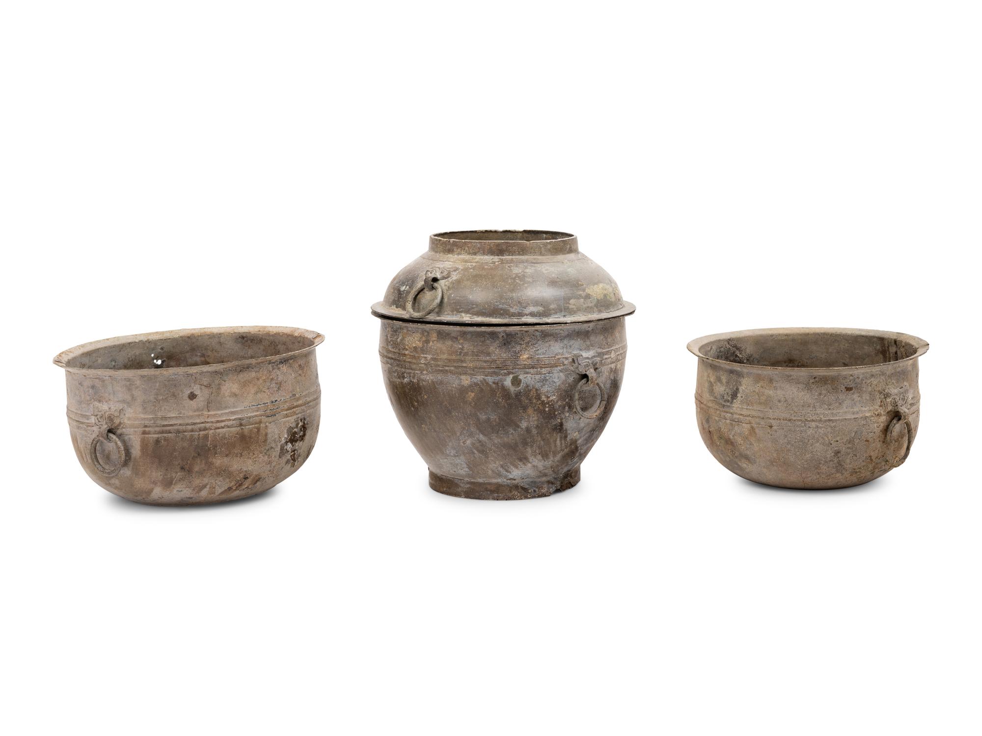 Three Chinese Bronze Warmers