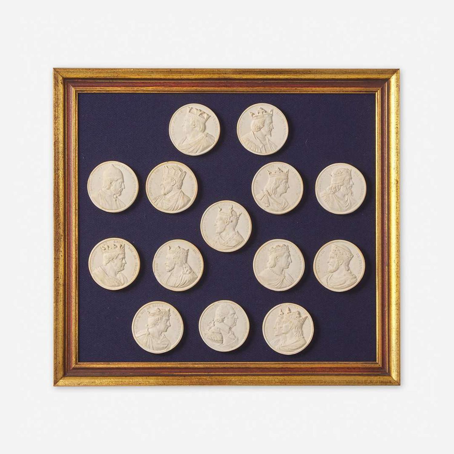 A Group of Six Framed Sets of Italian Plaster Intaglio Impressions 19th century