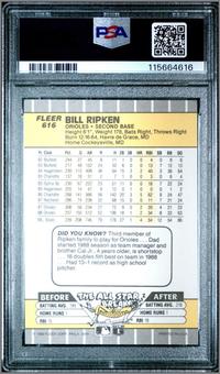 A 1989 Fleer Billy Ripken FF Scribbled Out In White Baseball Card (PSA 7 NM)