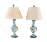 A Pair of French Porcelain Table Lamps