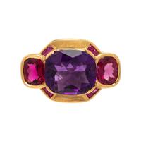 Multigem and Yellow Gold Brooch