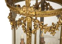 A Louis XVI Style Gilt Bronze Hall Lantern