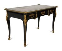 A Regence Style Gilt Bronze Mounted Ebonized Bureau Plat — LATE 19TH CENTURY